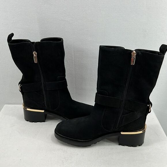 VInce Camuto Kerivini Boots - Black Silk Coat- Size 6 M- NIB - Picture 4 of 7